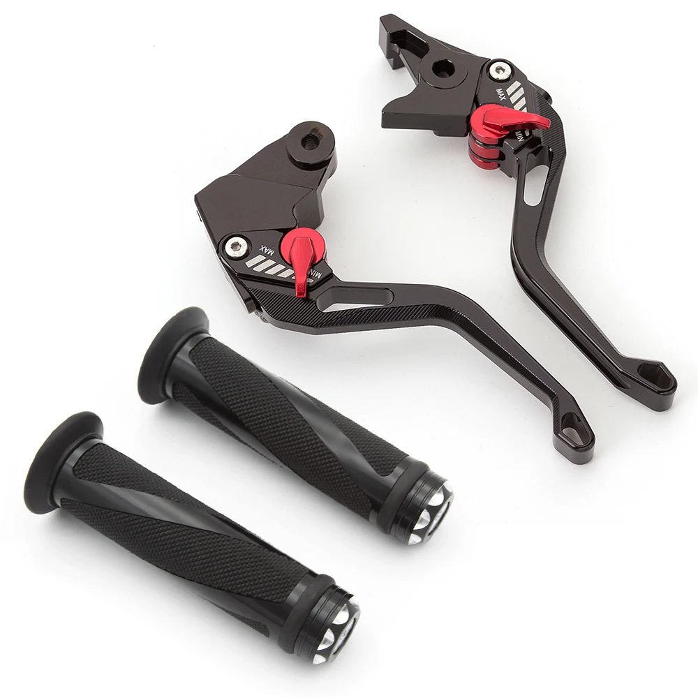 Для Gilera GP800 2010-2012 Короткие CNC регулируемые 3D Мотоцикл тормозные рычаги сцепления и ручки Захваты Набор - Цвет: Short Black-Grips