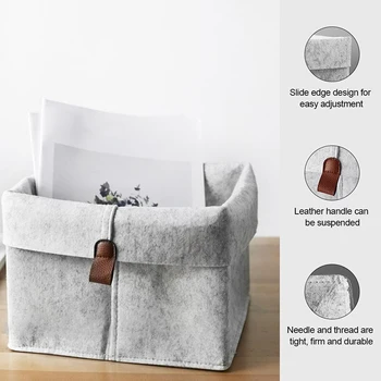 

Nordic Multifunctional Felt Storage Basket Rectangular Standing Toy Clothes Snack Organizer Foldable Kitchen Container Holder