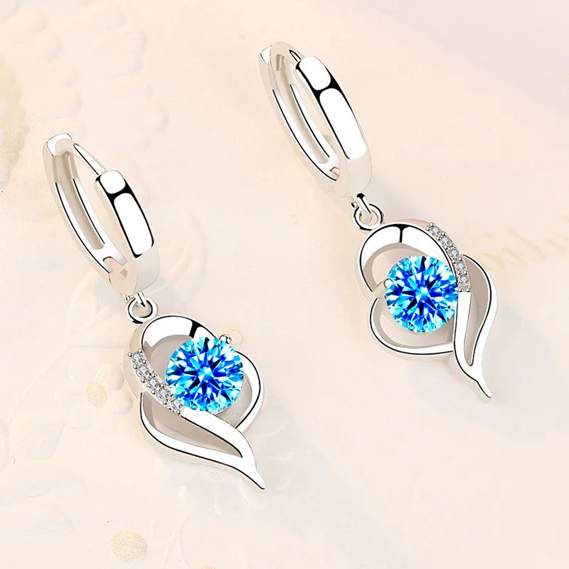 

Fashion AAA Cubic Zirconia Earrings for Women White Gold Color Female Hanging Drop Earrings Bridal Wedding Jewelry Gifts