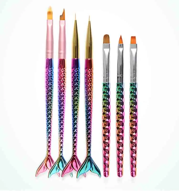 

1 pc Seven kinds of Nail brush Nail Mermaid Carve patterns Pen Nail Brush Pen Nail Art Tools