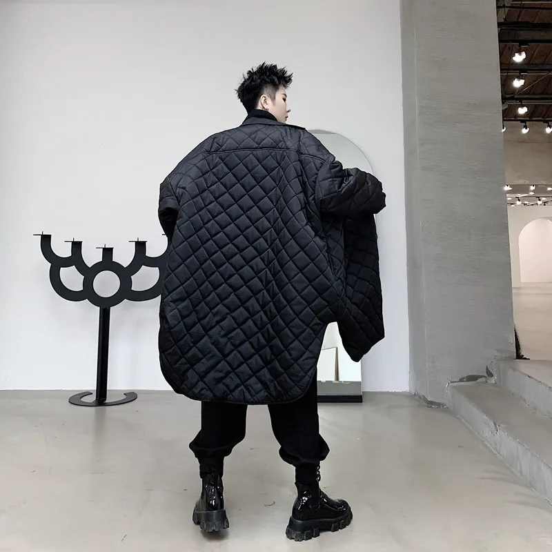 Мужская стеганая хлопковая рубашка, стильная куртка, пальто, Мужская ...