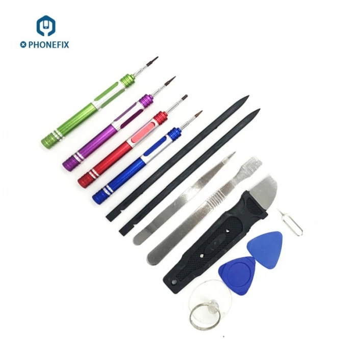 

PHONEFIX 13 Pcs Professional Precision Mobile Phone Electronics Repair ToolKit Magnetic Screwdriver Driver Set for iPhone Tablet