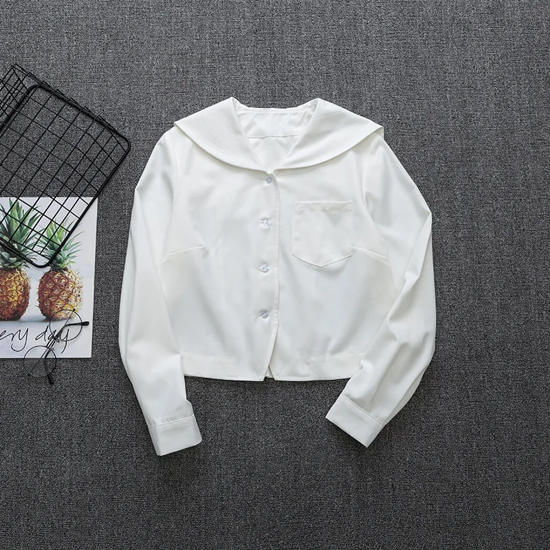 White Cotton Japanese Student Girls Jk Uniform Sapporo Kanto Kanto Kansai Nagoya Middle School Uniforms Long Sleeve White Shirt