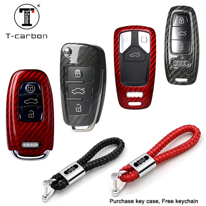 Carbon Fiber Key Fob Cover For Audi Key Fob Remote Key Black Light Weight Glossy Finish Key Fob Protection Case Fits Audi A1 Audi A3 Audi A6L Audi Q3 Audi S3 Audi S6 Folding Flip Car Key