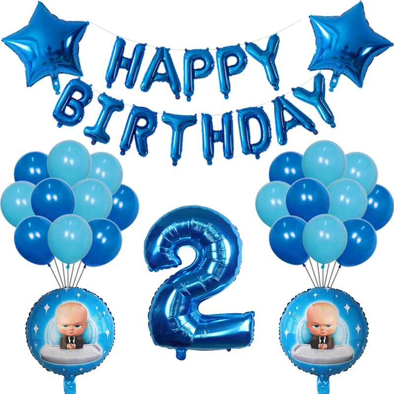 38Pcs 30 Pollici Numero Palloncini Foil Boss Baby Balloon Baby Shower 1 2 3 4 5 6St Birthday Party Decoration Cartoon Elio Globos