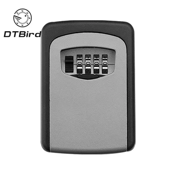 

MOOL Key Lock Box Wall Mounted Aluminum alloy Key Safe Box Weatherproof 4 Digit Combination Key Storage Lock Box Indoor Outdoo