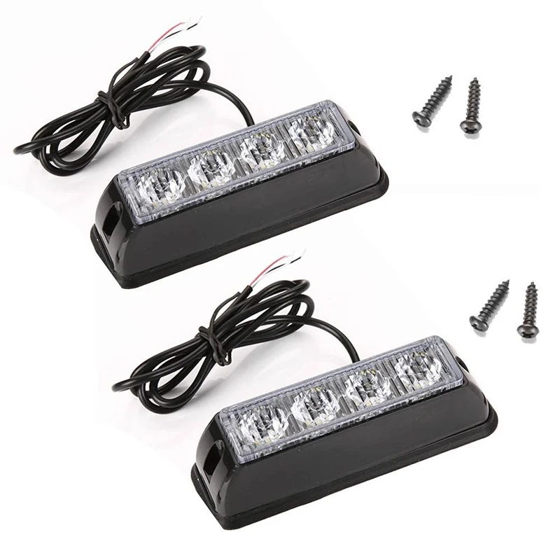 4LED желтый и белый Водонепроницаемый аварийный стробоскопический боковой габаритный светильник
