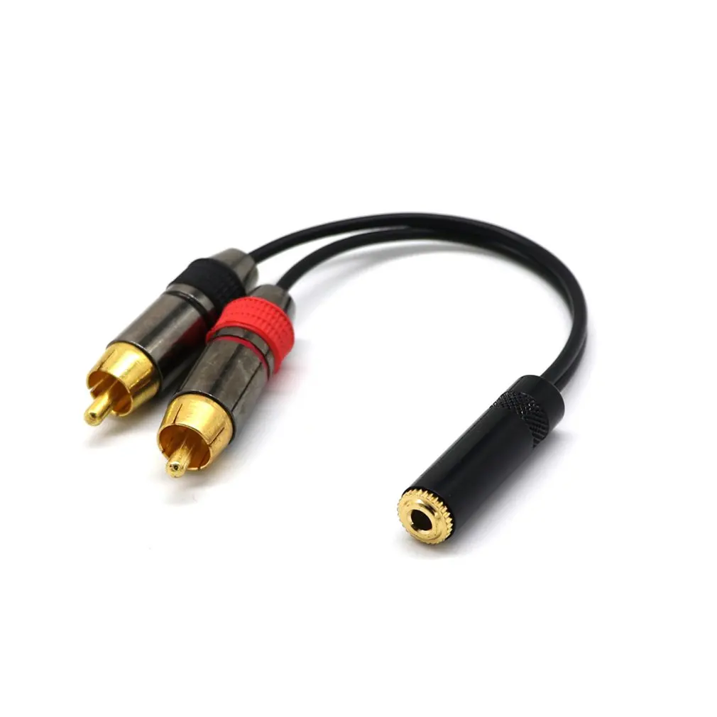 Чистое золото 3 5 стерео разъем для 2 Phono Rca адаптер гнезд кабель женский 2rca 0.2mi