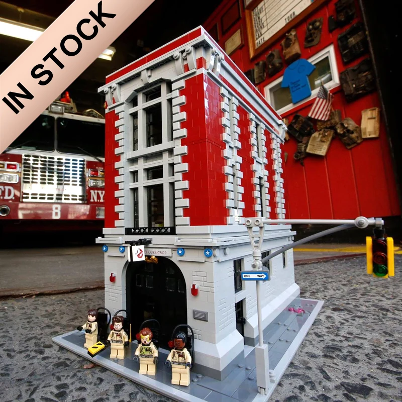 

16001 In Stock Creator Ghostbusters Firehouse 75827 4705Pcs Street View Model Building Kits Blocks Bricks Education Toys