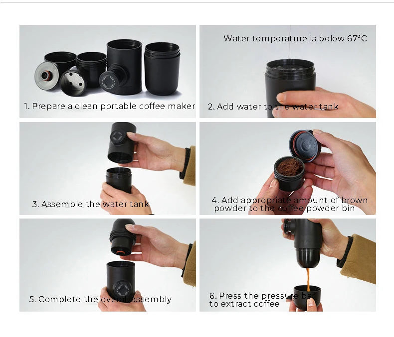 دستگاه مینی اسپرسوساز دستی Mini Portable Coffee Machine Pressure Espresso 11 Hd5641380119b419b9cf9757830da8062w