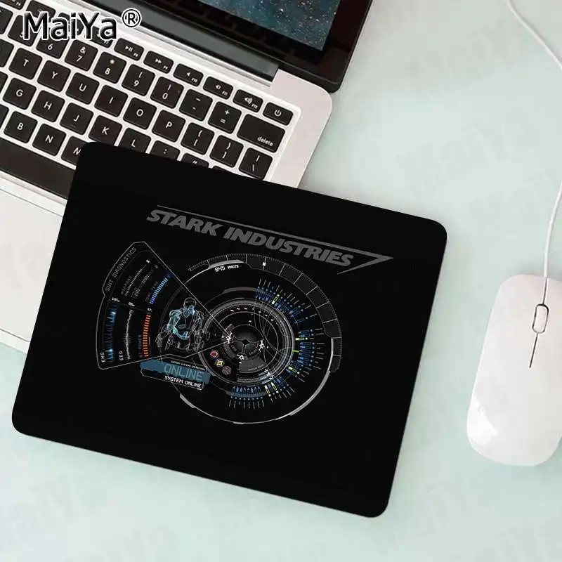 Maiya Marvel Iron Man Jarvis stark industries Durable Rubber Mouse Mat Pad Free Shipping Large Mouse Pad Keyboards Mat - Цвет: Not Lock Edge20x25cm