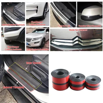 

Hot Universal Car Sticker 4D Carbon Fiber Rubber DIY Door Sill Protector Edge Guard 1m 5cm 7cm 10cm Wide Car Door Sill Cover