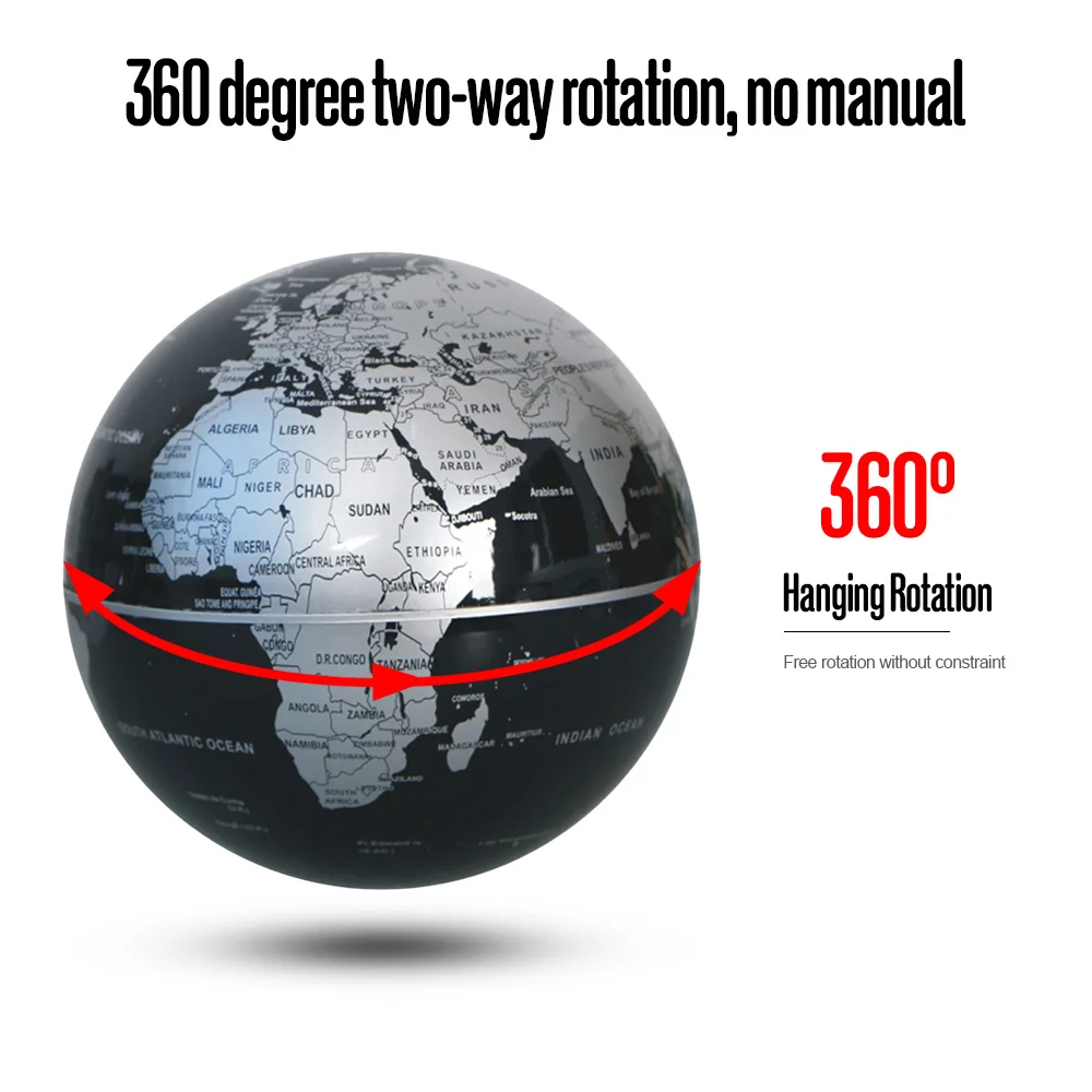 

Hot Magnetic Levitation Floating Globe with Colored LED Lights Anti Gravity Magnetic Levitation Rotating World Map Home Decorati