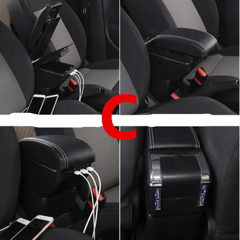 Для Kia Picanto подлокотник коробка подлокотник Подлокотник Универсальный Автомобильный Центр консоль Модификация аксессуары двойной поднятый с USB