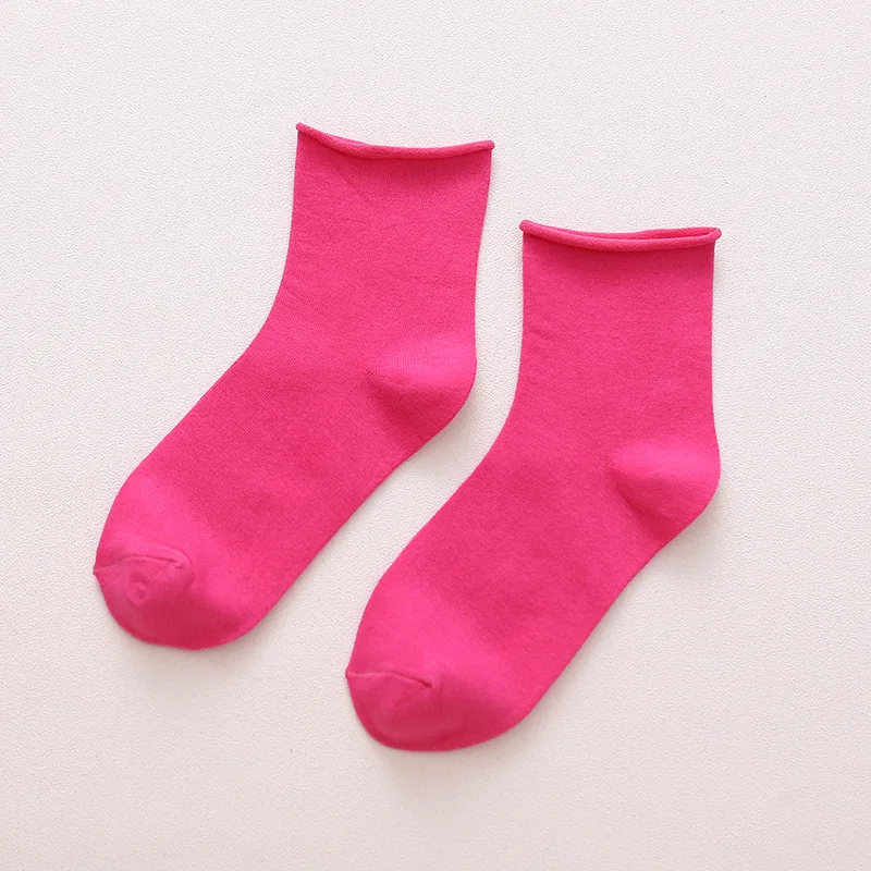 Разноцветные Милые хлопковые носки для девочек и женщин в Корейском стиле Харадзюку, Женские Дышащие длинные носки на осень и весну