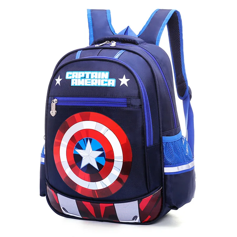 

America Captain School Bag Young STUDENT'S Men's 7-12 a Year of Age 1-3 Grade BOY'S School Bag Boy Backpack Lightweight Waterpro