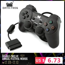 Данные лягушка проводной геймпад для sony PS2 контроллер двойной вибрации геймпады для PS2 контроллер Джойстик для playstation 2