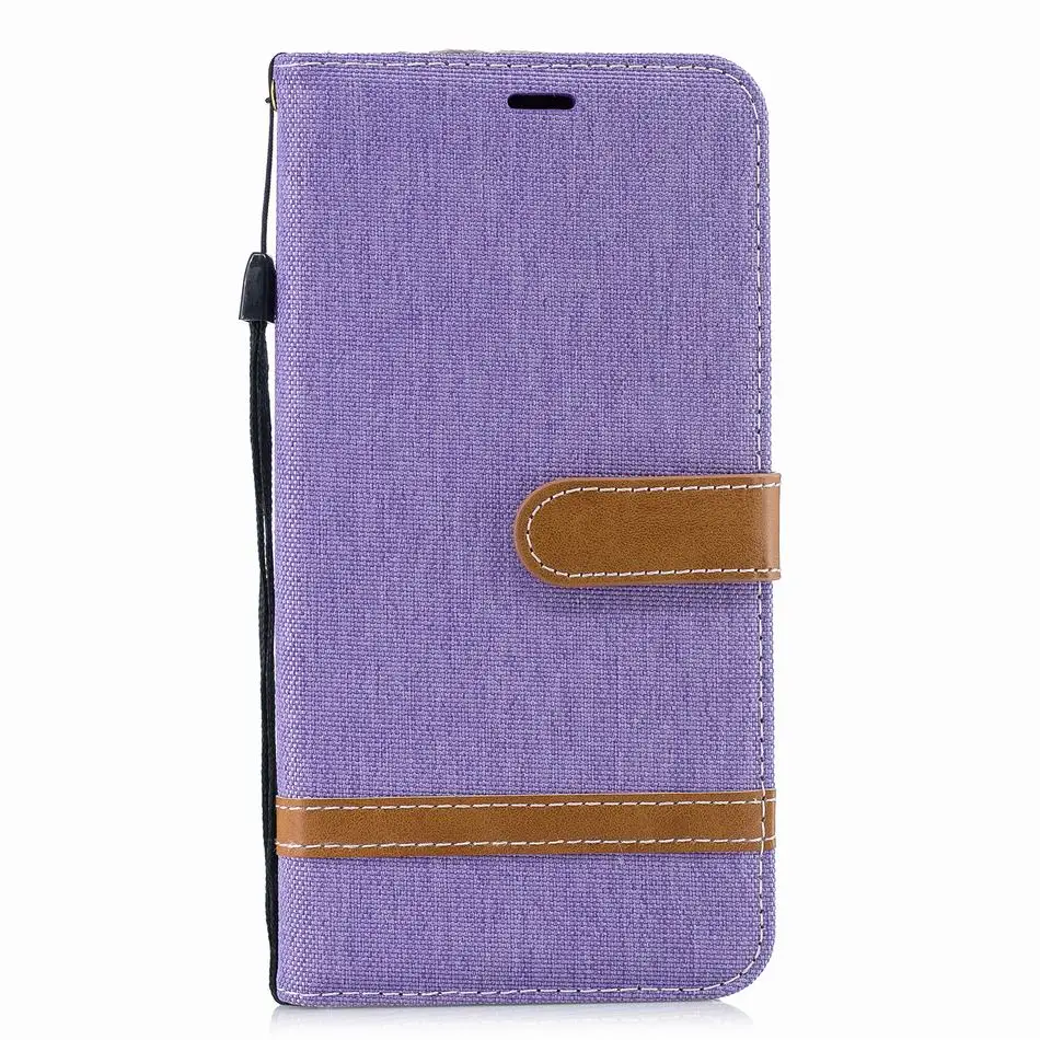 Purple В ковбойском стиле из джинсовой ткани кожаные чехлы для samsung J6 J4 J2 Pro A6 A8 плюс A5 A3 A530 J330 J530 J3 J5 S7 S8 S9 плюс Чехол P07F - Цвет: Purple