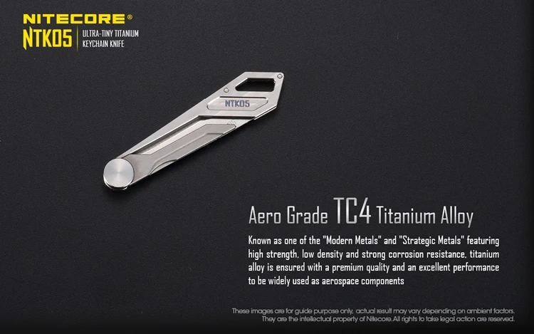 NITECORE NTK05 UltraTiny титановый брелок нож Мини Многофункциональный складной охотничий кемпинг Рыбалка Открытый