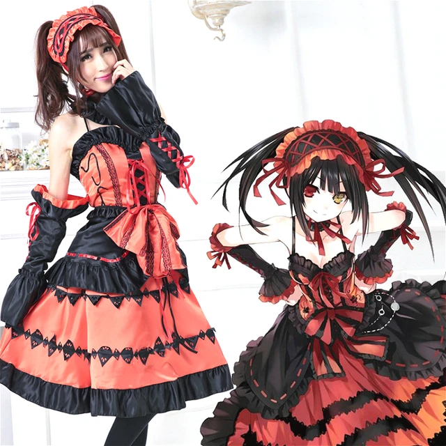 Anime DATE A LIVE Tokisaki Kurumi Cosplay Costume Lolita Sweet Dress MOON