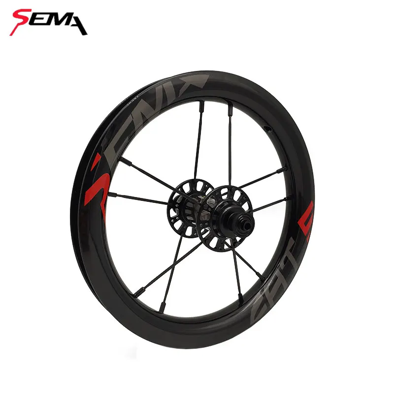 Углеродное колесо SEMA FAT 5 Aero Carbon wheelset 12 дюймов Супер светильник колеса с гибридным керамическим подшипником для детей балансировочный велосипед