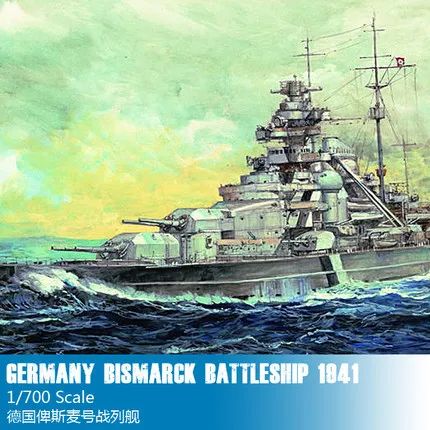 

TRUMPETER Military Model Assembled 1/700 Germany Bismarck Battleship 05711-