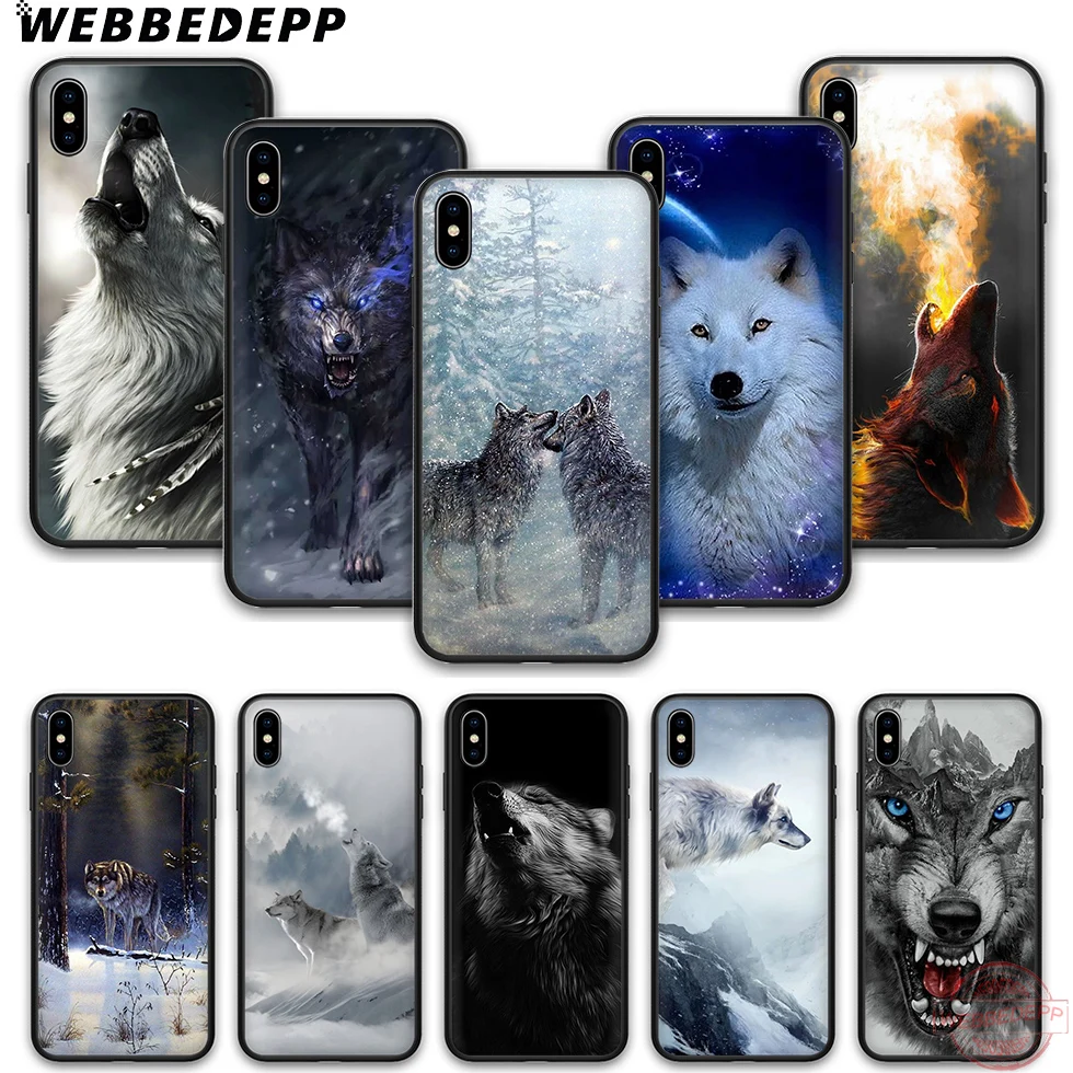 WEBBEDEPP Снег Волк Мягкий силиконовый чехол для телефона iPhone 5 6 7 8 Plus X XS XR max. 11 11peo 11proMax