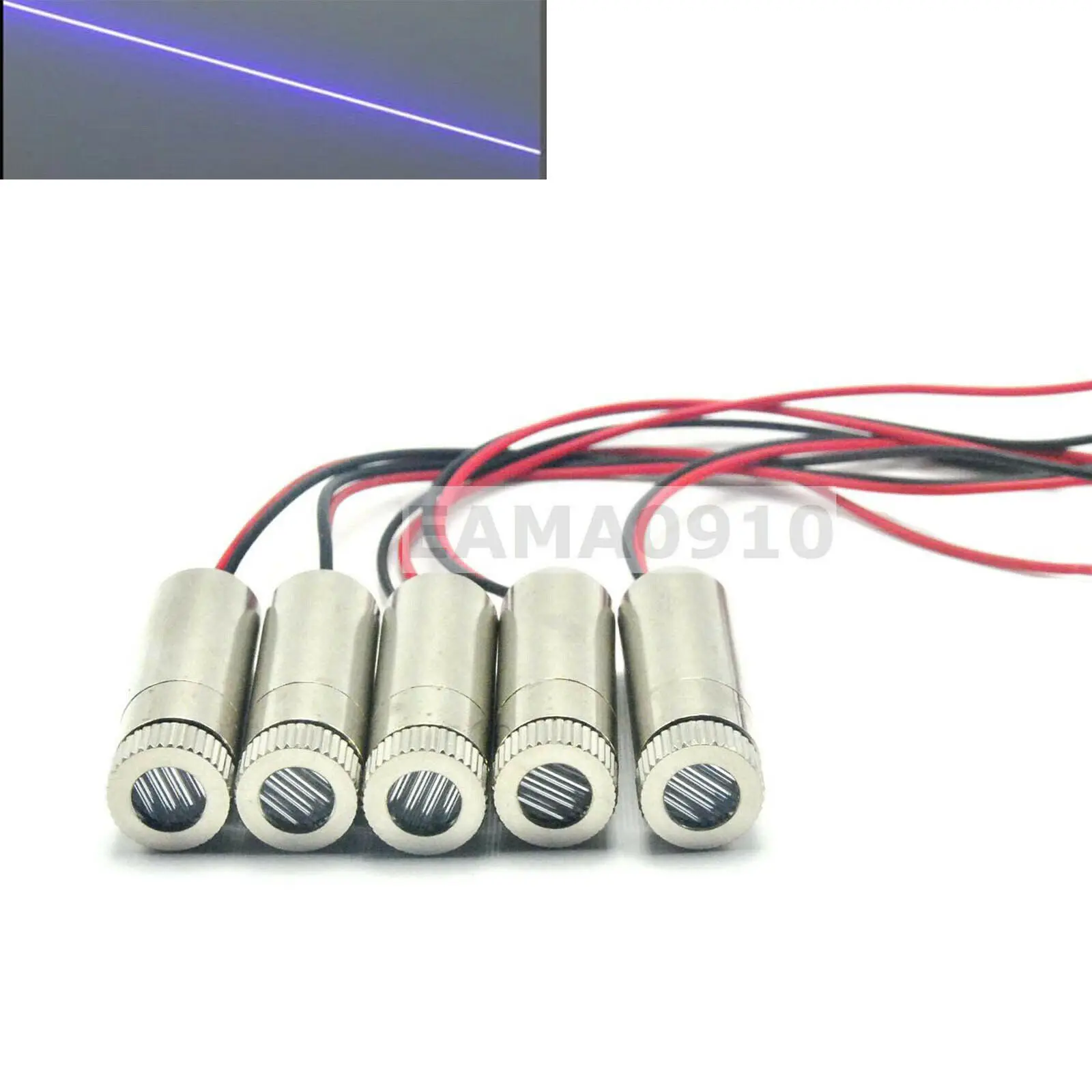 5pcs Focusable 405nm 10mW Line Violet/Blue Laser Diode Module 12x35mm w/Driver in