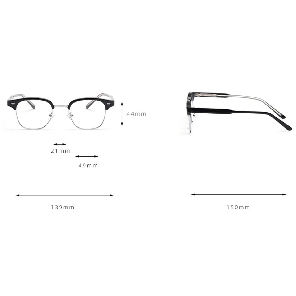 Kachawoo Anti Blue Light Glasses - Retro Korean Style TR90 Frames With Clear Lens