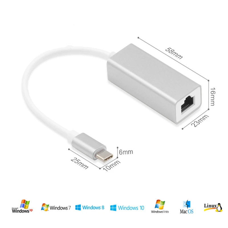Сетевая карта Trumsoon с Type C на Ethernet Lan кабель 100 м адаптер USB 2 0 3 для MacBook Dell XPS15 HP EliteBook