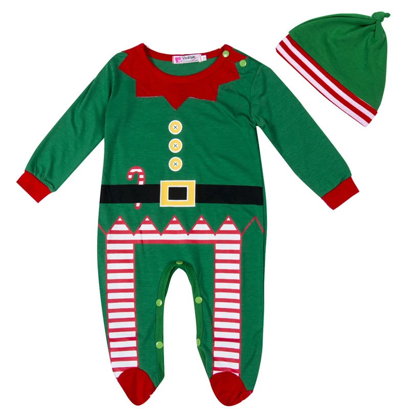 Newborn Infant Baby Boys Girl Christmas Xmas Clothes Santa Claus Romper Hat Outfit Costume Toddler Kids Jumpsuit Clothes Sets