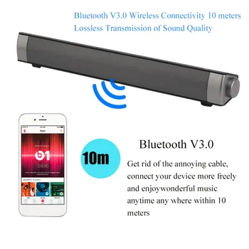 

Portable TV House Theater Movie Soundbar Bluetooth Stereo Sound Bar Upgraded Speaker Amplifier Hands-Free With Mic Drop Shipping