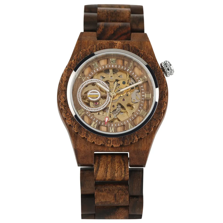 model 3 only watch Полностью деревянные мужские часы автоматические механические мужские наручные часы Роскошные самообмотки Мужской деревянный браслет часы reloj masculino - Цвет: model 3 only watch
