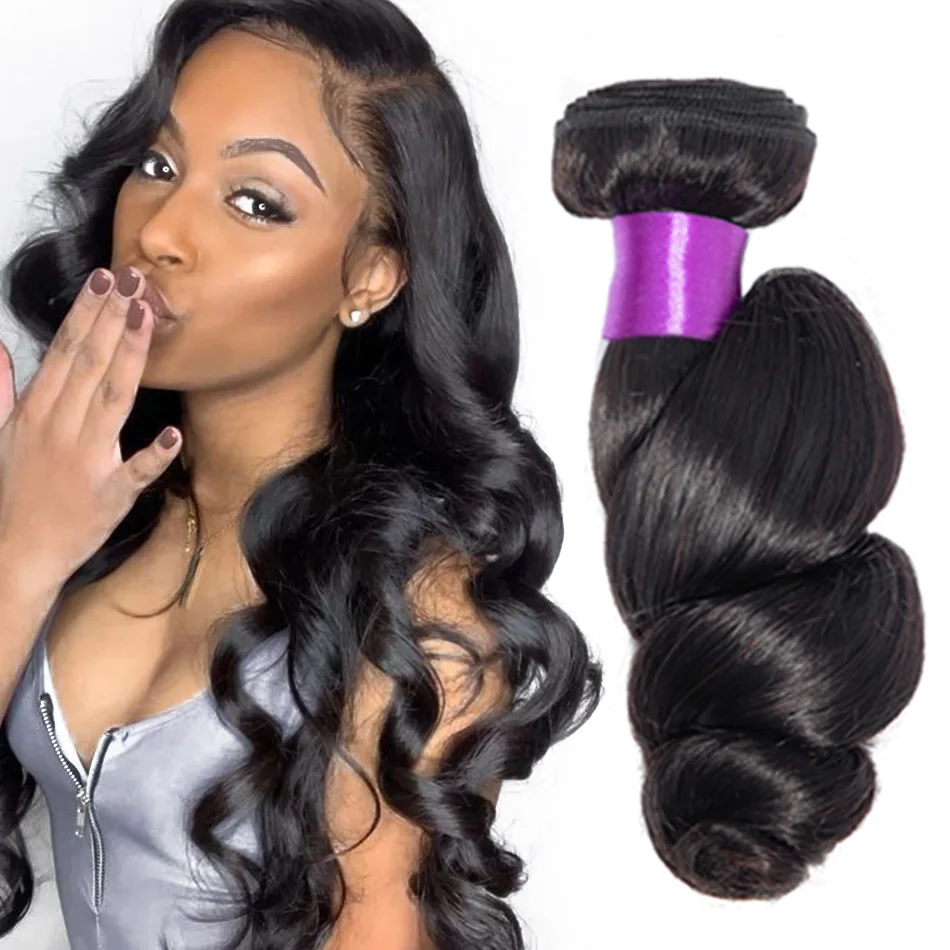 Loose Wave Bundles Human Hair Brazilian Hair Weave Bundles 3/4 PCS Human Loose Wave Extensions Remy