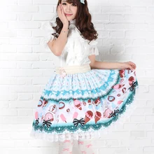 Милые Юбки принцессы в стиле «Лолита»; светло-голубые и зеленые кружевные женские плиссированные юбки в стиле «Лолита»; GZWY136