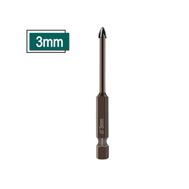 Cross Hex Tile Bits Glass Ceramic Concrete Hole Opener Alloy Triangle Drill Size 3mm 4mm 5mm 6mm 7mm 8mm 10mm 12mm 3mm