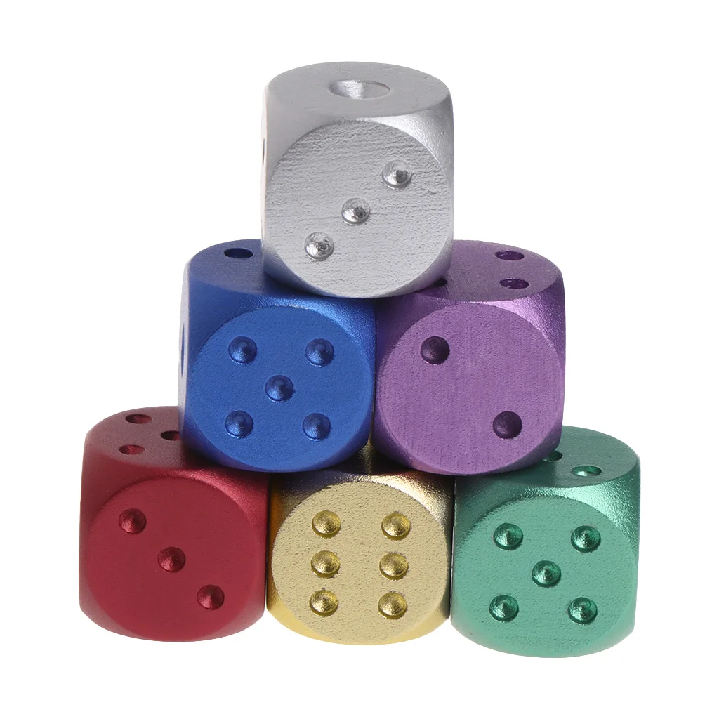 Кубики алюминиевые многогранные металлические твердые клуб бар игральные кости игровой инструмент 16X16X16 мм
