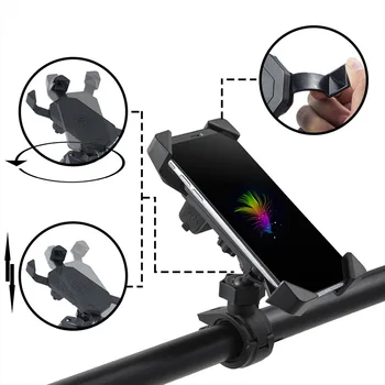 

Motorcycle Handlebar Phone USB Charger Holder Mount 360° Rotation Car Smartphone Navigator Bracket For Mobile Phone