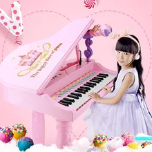 Дети Раннее детство музыкальная электронная клавиатура для девочек развивающая Игрушечная модель многофункциональное маленькое пианино с микрофоном Hea