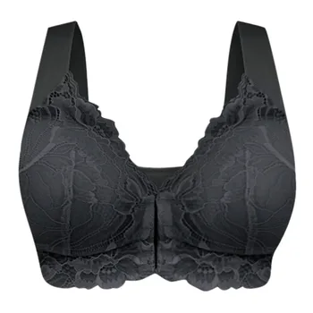 

2019 Fashion Women's Adjustable Sports Front Closure Extra-Elastic Breathable Lace Trim Bra
