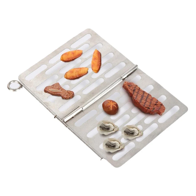 

Outdoor Portable Folding BBQ Net Nonstick Picnic Camping Grilling Shelf Cooking Stainless Steel Grid Plate
