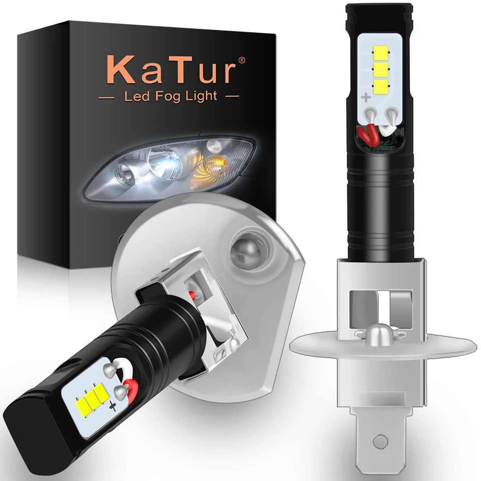 Katur 2pcs H1 Led Bulbs For Cars Csp Chips Bulb Auto Light Led Bulbs For Cars Csp Chips Bulb