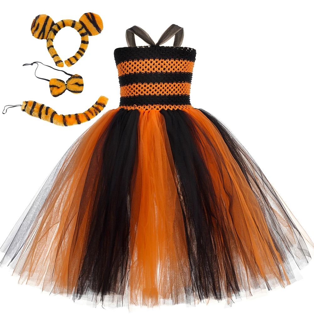 para justificar objetivo Delegación Vestido con tutú de tigre para niña, disfraz de Halloween con temática  Animal, para fiestas de cumpleaños y jungla|Disfraces para niñas| -  AliExpress