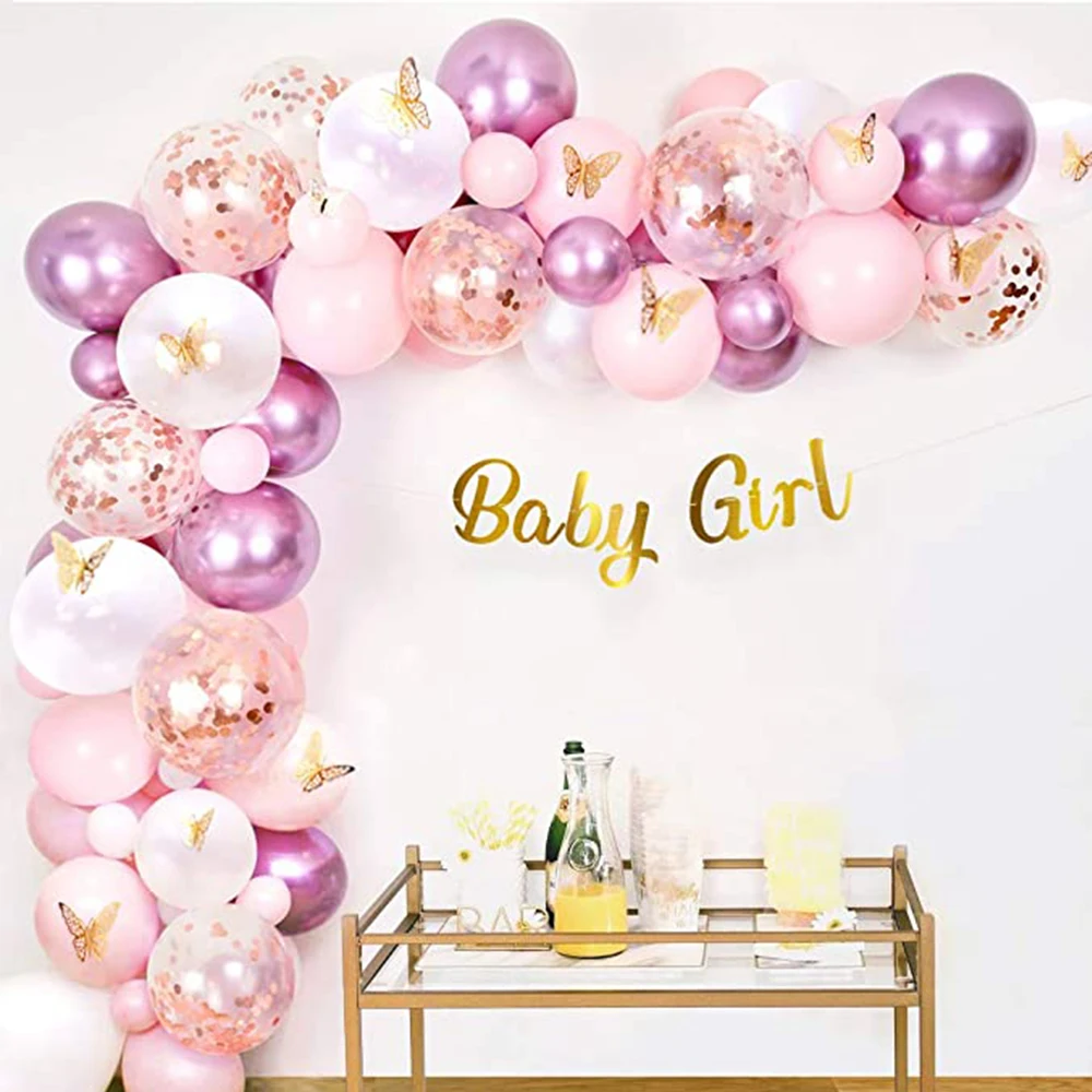 Ballon Rose Gold, 120 Pièces Kit Arche Ballon Or Rose Métallique, 18 12 10  5 Pouce Guirlande Ballons Anniversaire Mariage Bab[H3332]