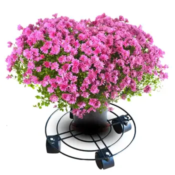 

Indoor Outdoor Plant Caddy With Wheels Heavy Duty Iron Potted Plant Flower Pot Rack Stand Holder TB Sale