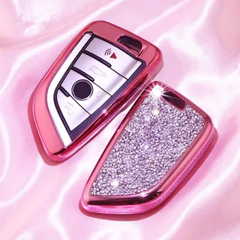 

Car Key Protection Case Cover Shell Protector Covers Accessories Diamond for BMW X5 F15 X6 F16 G30 7 Series G11 X1 F48 F39