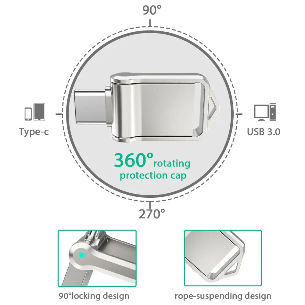 Topesel-mini Flash Drive tipo c Ultra Dual Usb 3.0 32gb 64gb 128gb u Disco - Imagem 5