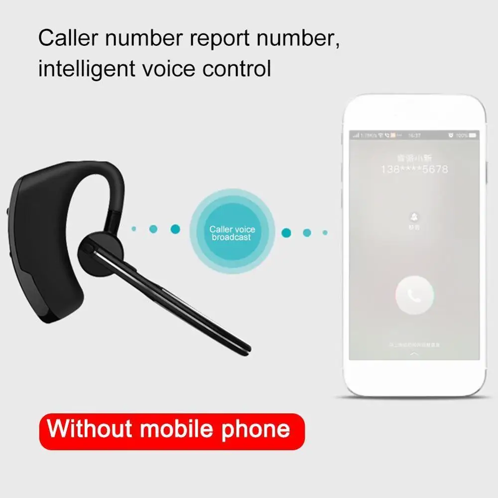 V8 Blutooth Earphone Wireless Stereo Mic Headphones Hands In Car Samsun For V9 With Phone Mic Phone Bluetooth Kit Huwei E7C6