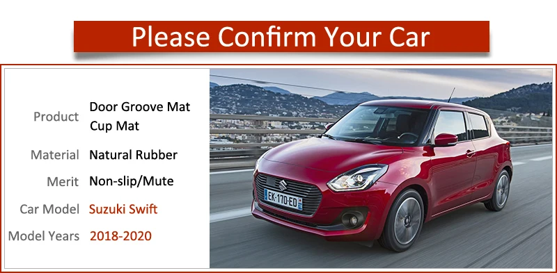 Грязный коврик для Suzuki Swift 4 ZC33S аксессуары для двери паз ворота слот подставка Противоскользящий коврик автомобильный интерьер гель