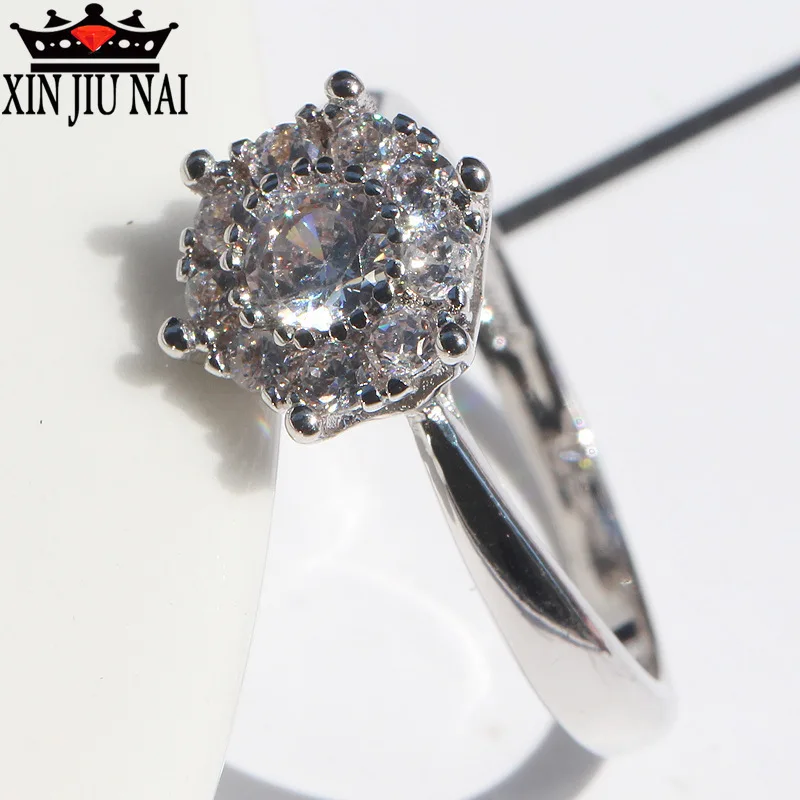 

Fashion Hexagonal Flower Original Design Lady's Ring Embedded with High Quality Zircon Engagement Ring Party Jewelry Gift